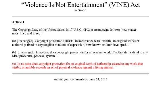 Violence Is Not Entertainment Act | Version 1