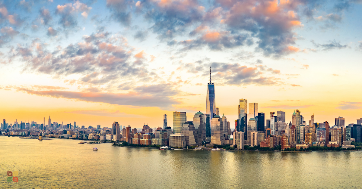 New York City skyline at sunset, representing the political and electoral systems discussed in this article.